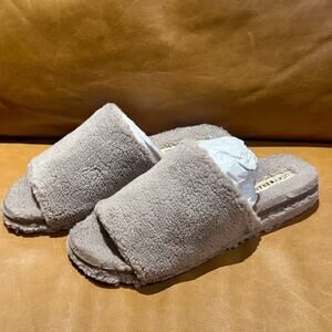 Lucky Brand Women’s Faux Shearling Slide Slippers | Taupe | Size 12 (M11)